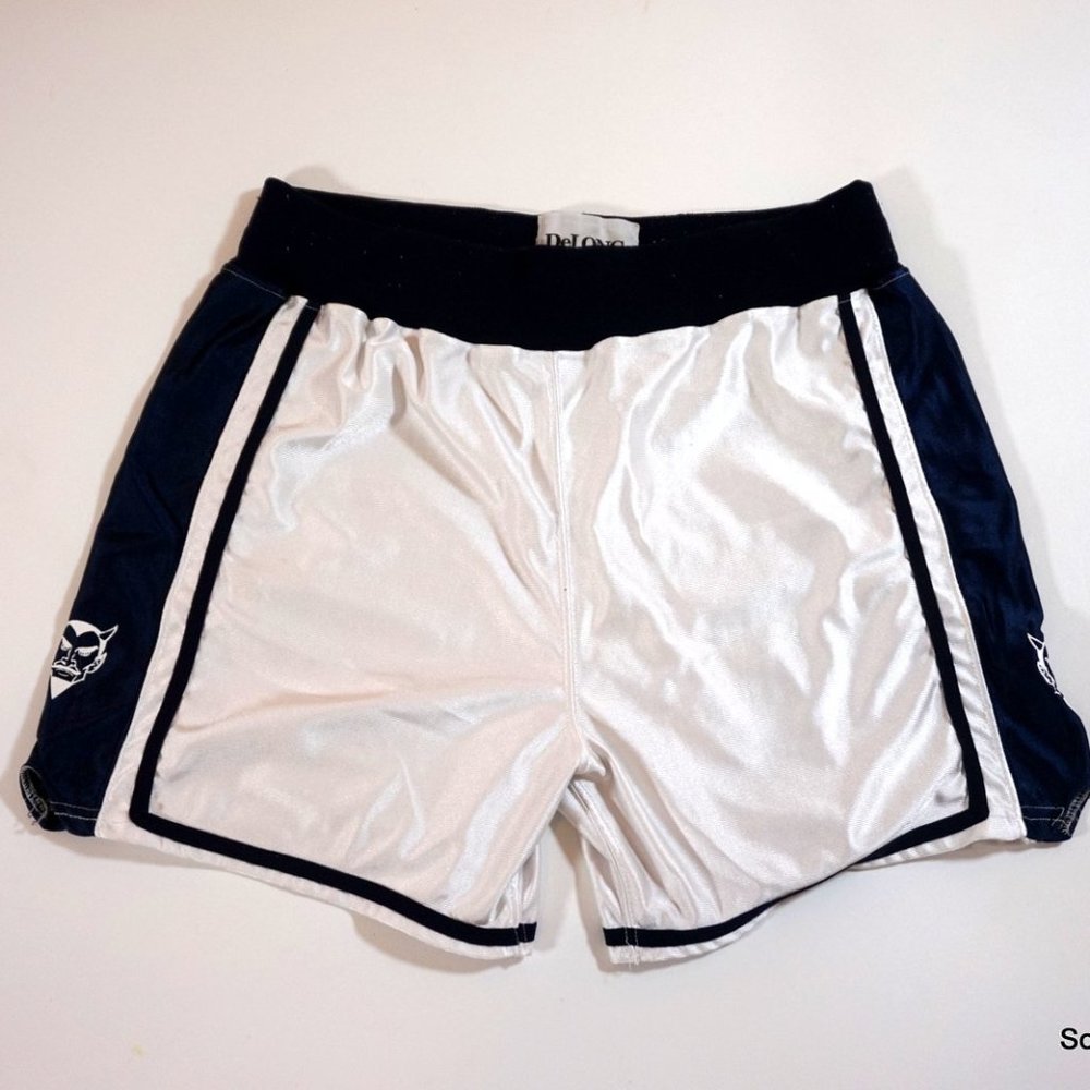 VTG Delong Blue Devil Logo Shorts White / Blue 38